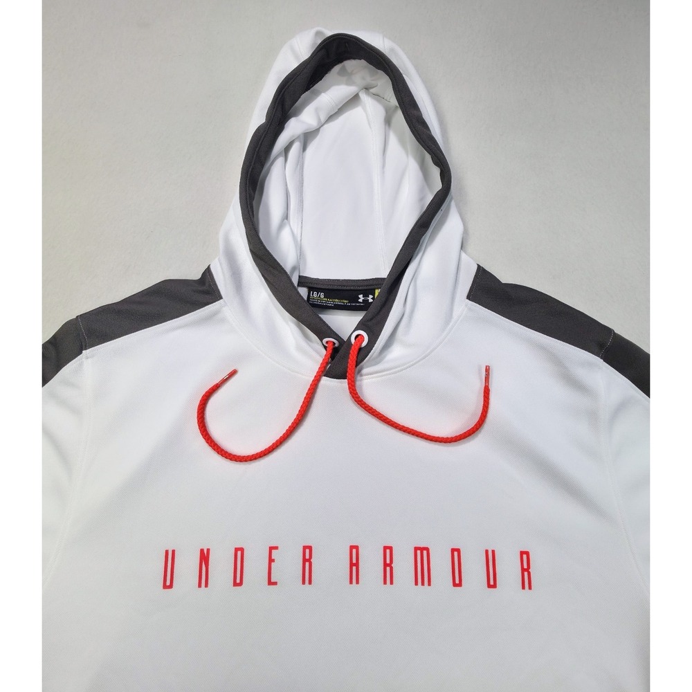 Under Armour Hoodie Mens L LIMITED USE Neon Pullover Lightweight Bright White